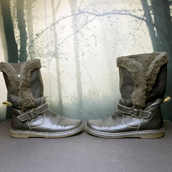 Dr Martens Brielle Rigger Boots Black Winter Faux Sheepskin Fur Lined US 8 UK 6 - Picture 7 of 10